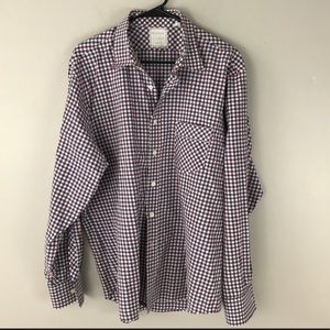 Billy Reid red check dress shirt size xl
